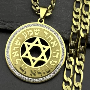 Colar / pingente estilo MEDALHÃO - estrela de David